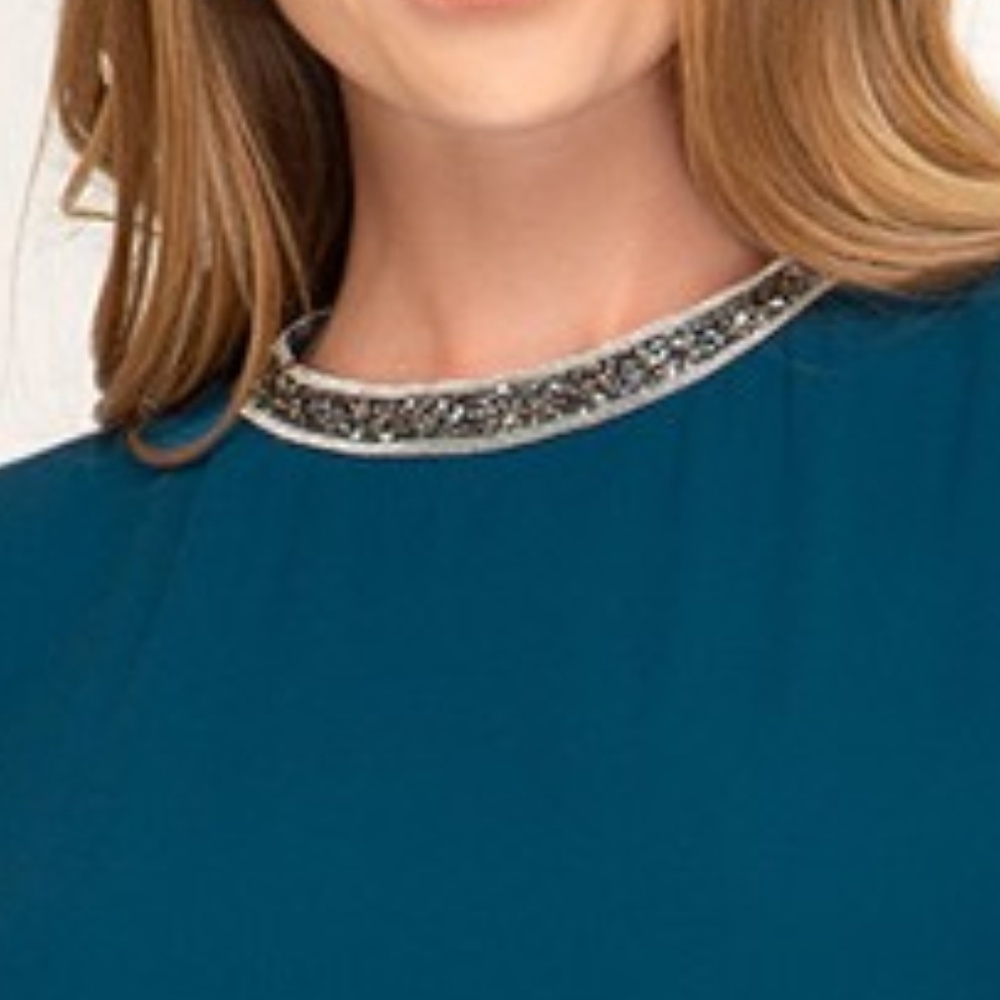 Boutique Teal Layered Top - Picture 2 of 3